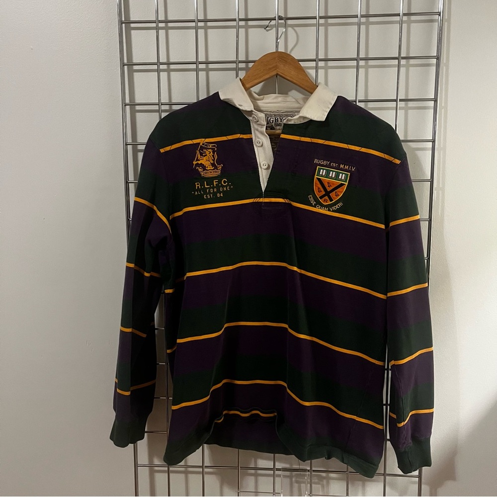 Ralph Lauren Vibrage Striped Rugby Shirt with Embroidered Crest